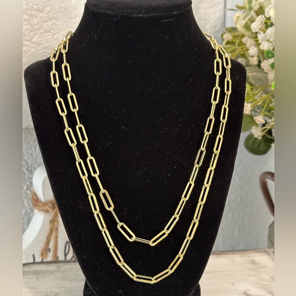 Paper Clip Style Chain. Gold Laminate High Quality